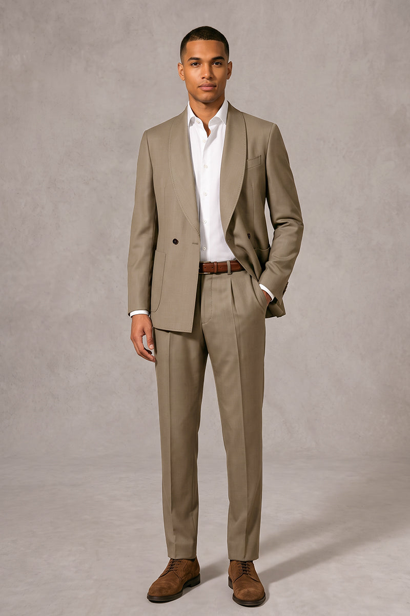 Khaki 50% Merino Wool Suit