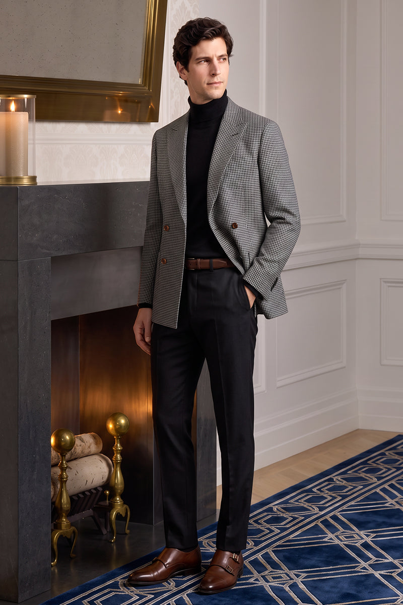 Black 60% Merino Wool Blazers
