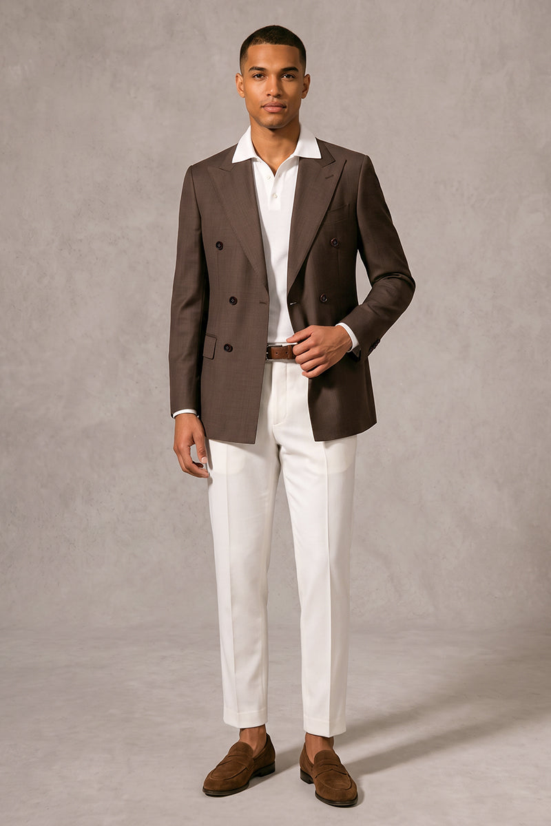 Brown 50% Merino Wool Blazers