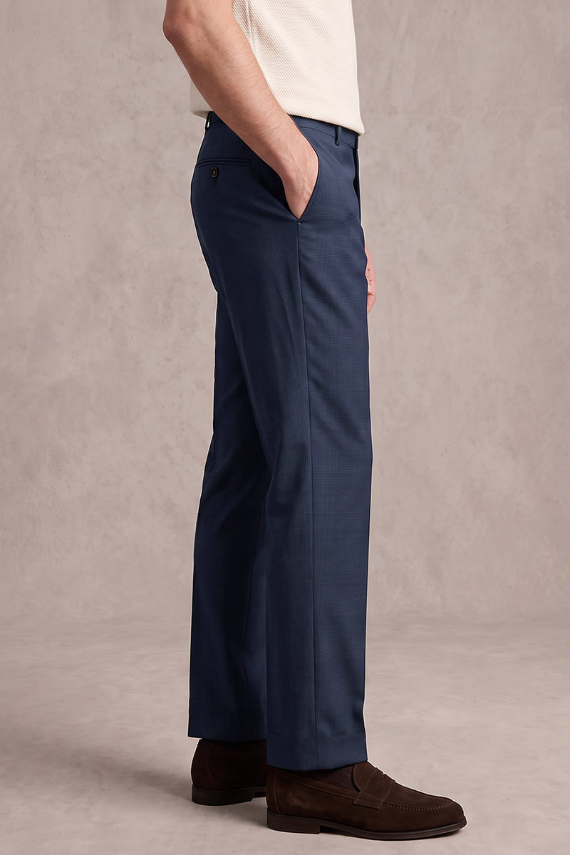 Pantalon de costume en laine mérinos bleu