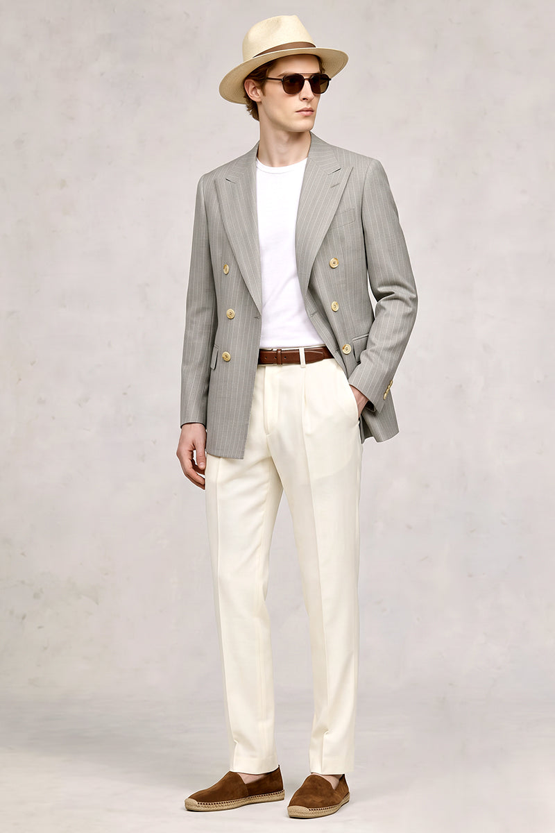 Gray 50% Merino Wool Suit