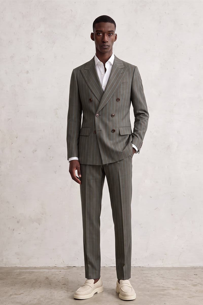 Gray 50% Merino Wool Suit