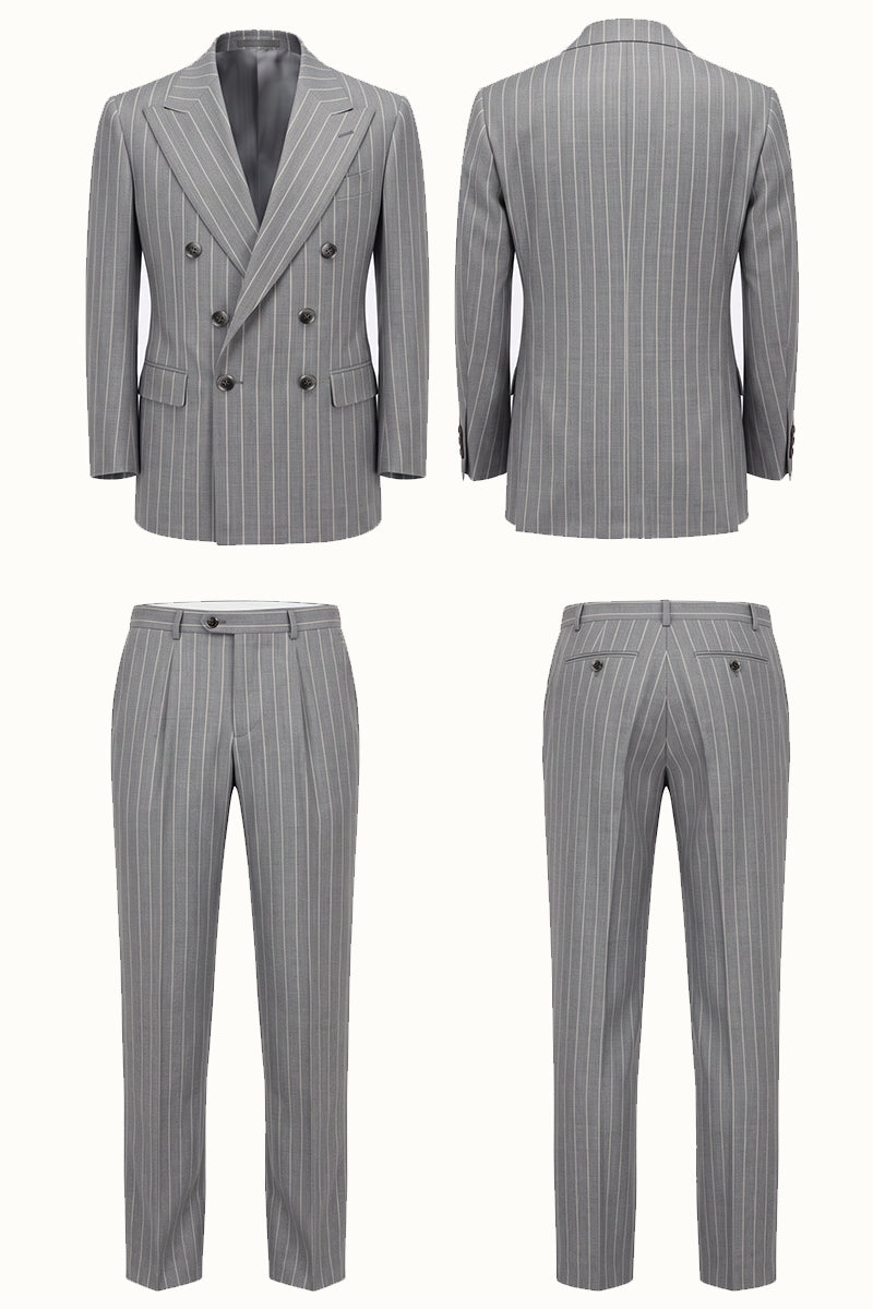 Gray 50% Merino Wool Suit
