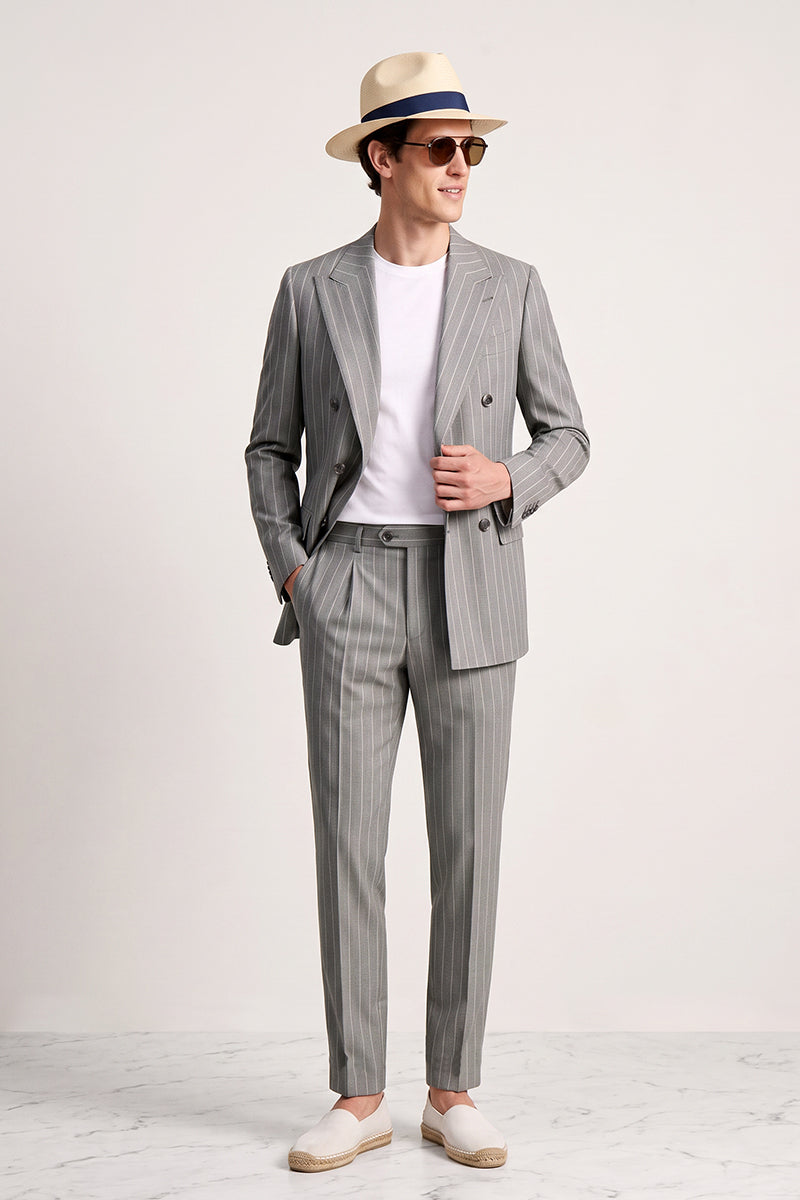 Gray 50% Merino Wool Suit