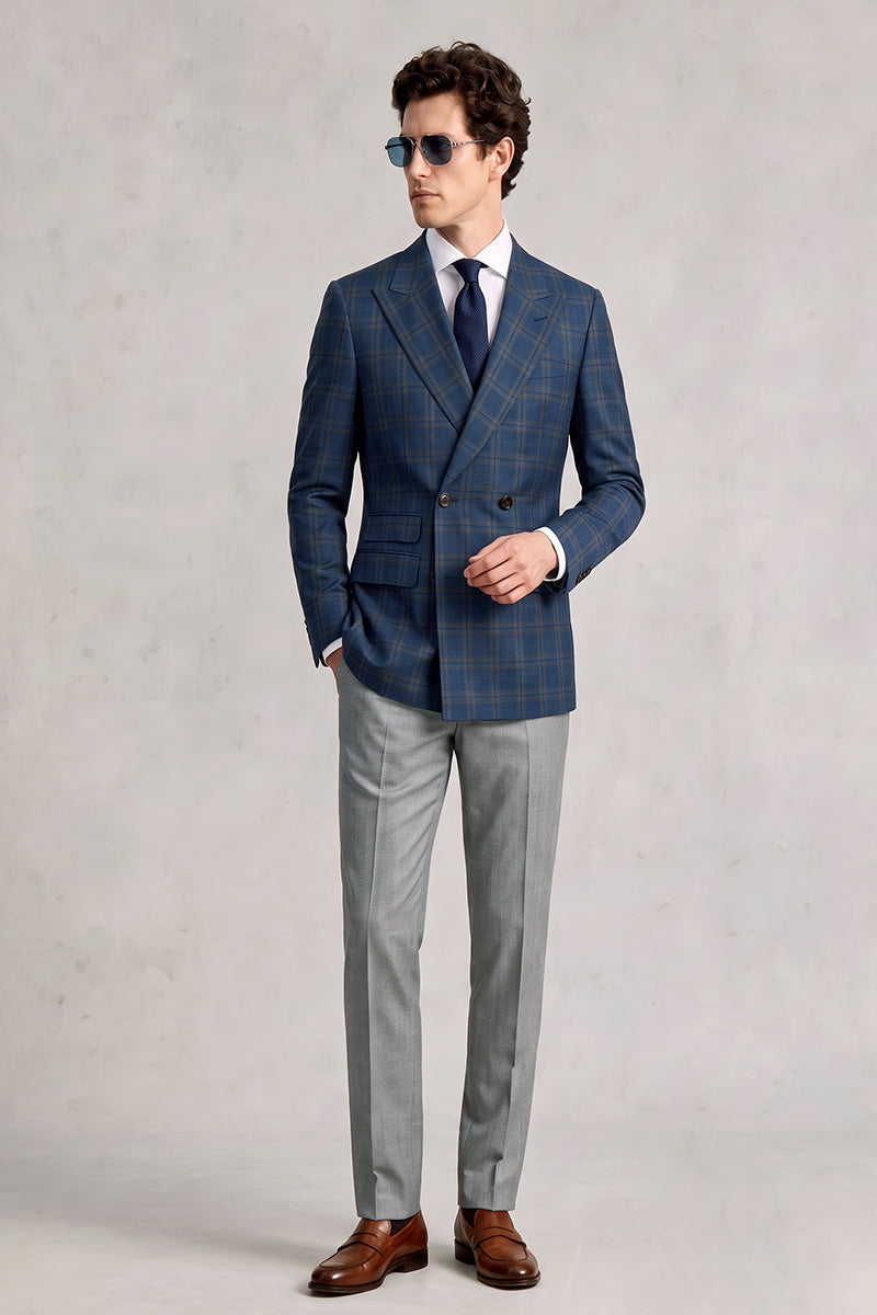 Blue 50% Merino Wool Suit