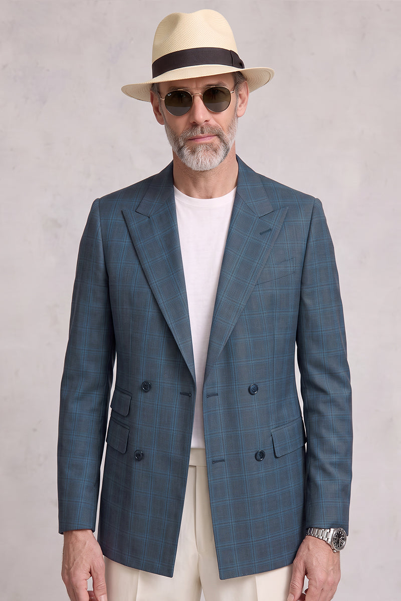 Blue 50% Merino Wool Suit