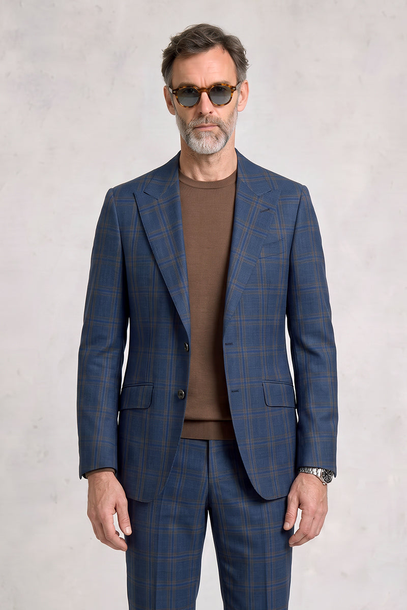 Blue 50% Merino Wool Suit