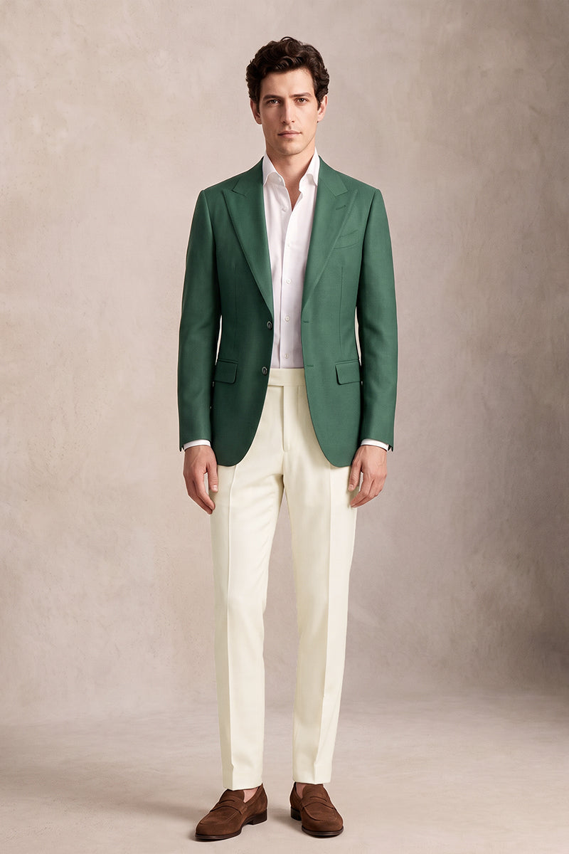 Green 50% Merino Wool Suit