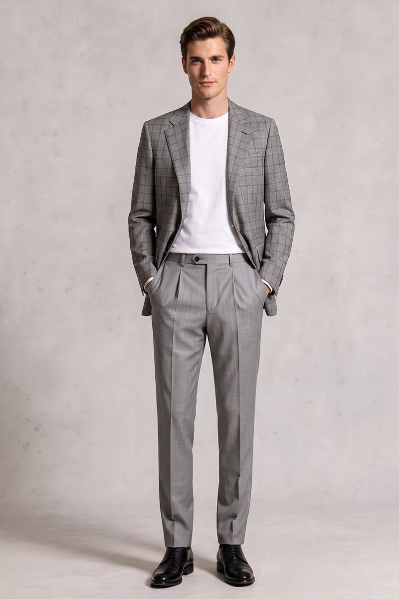 Gray 50% Merino Wool Suit