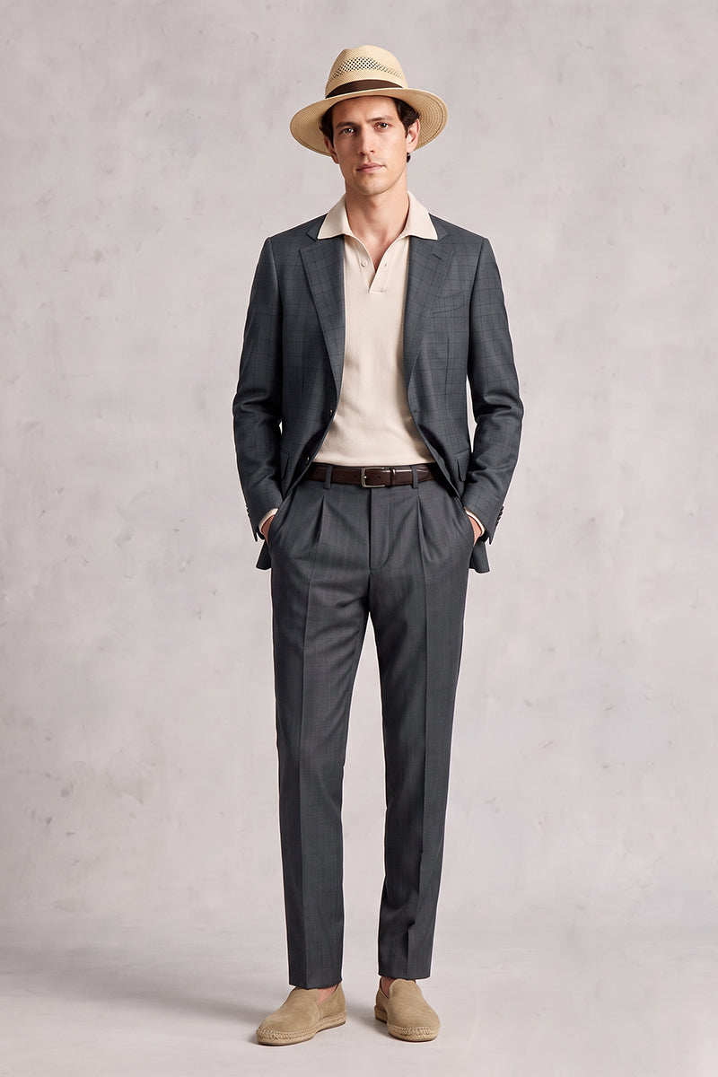 Gray 50% Merino Wool Suit