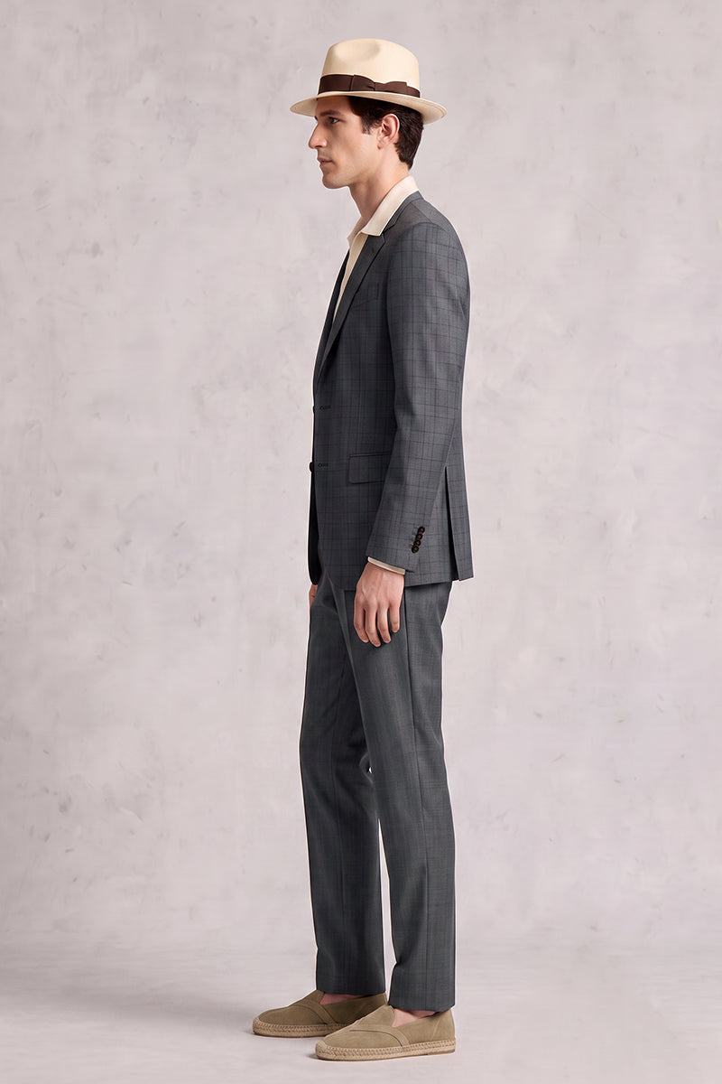 Traje de lana merina gris