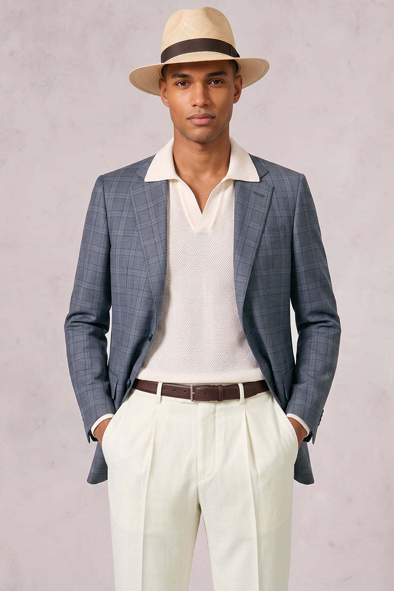 Blue 50% Merino Wool Suit