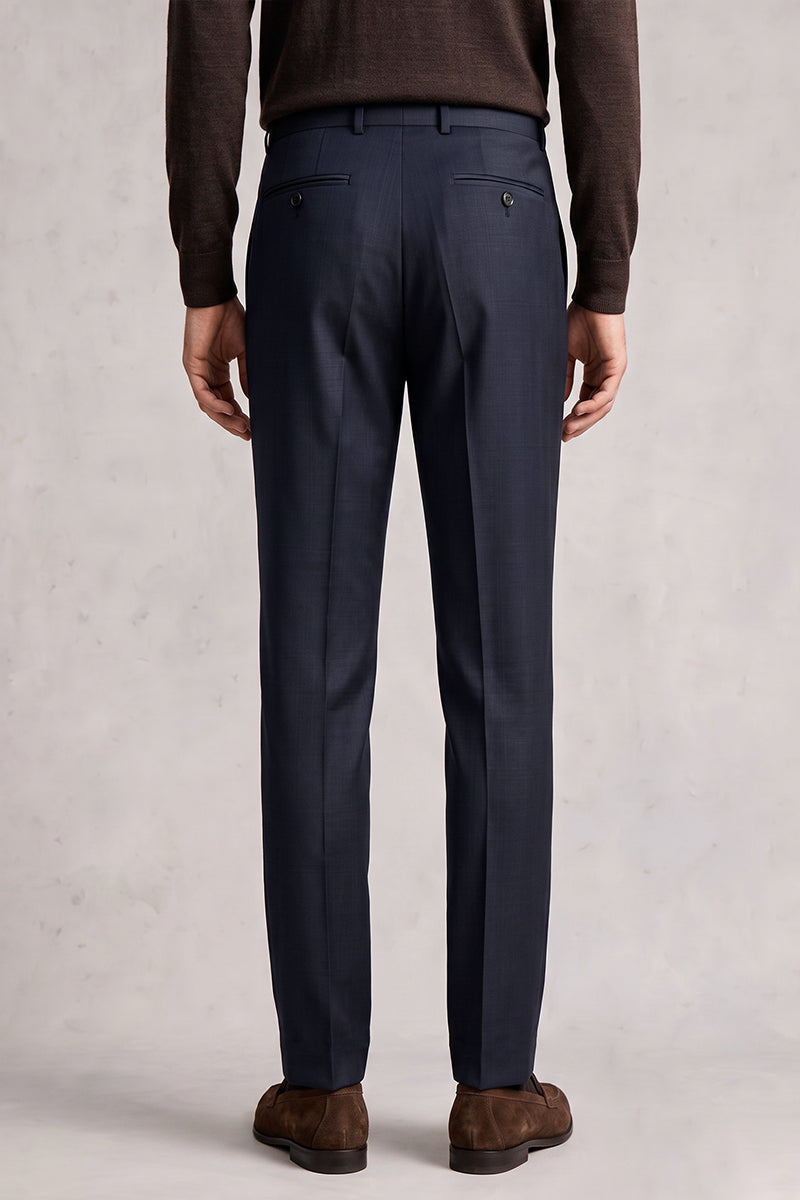 Pantalon de costume en laine mérinos bleu