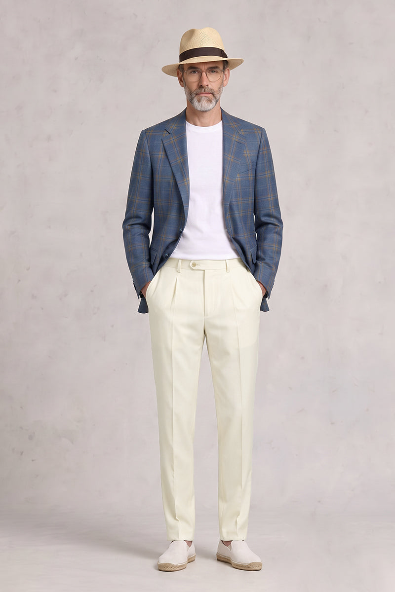Blue 50% Merino Wool Suit