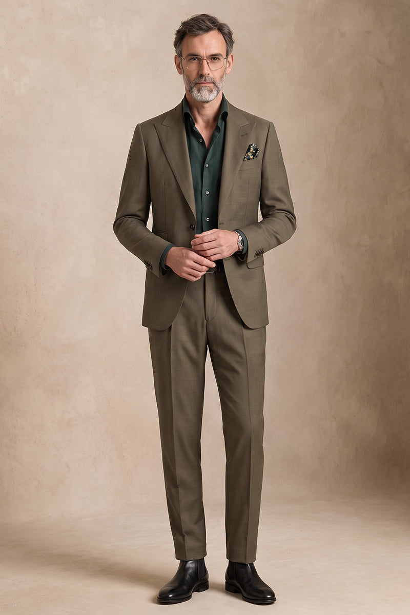 Brown 100% Merino Wool Suit