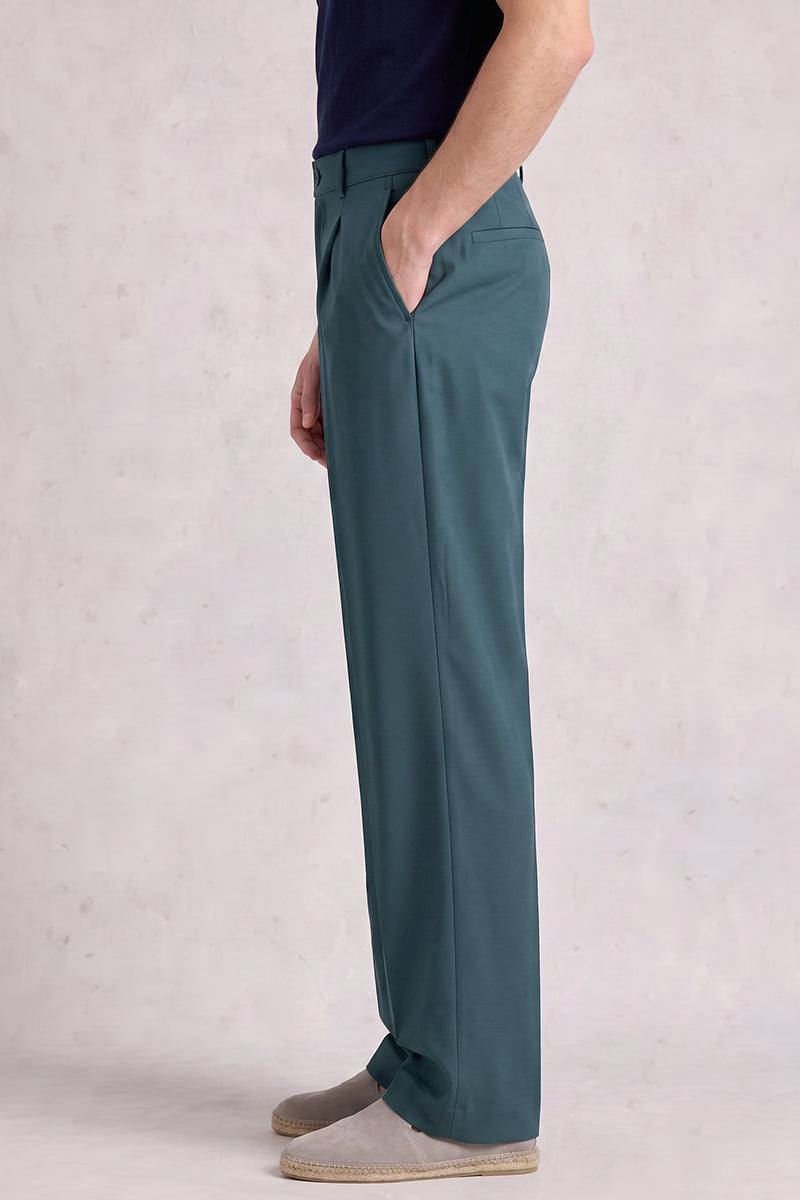 Pantalones de traje de lana merino azules