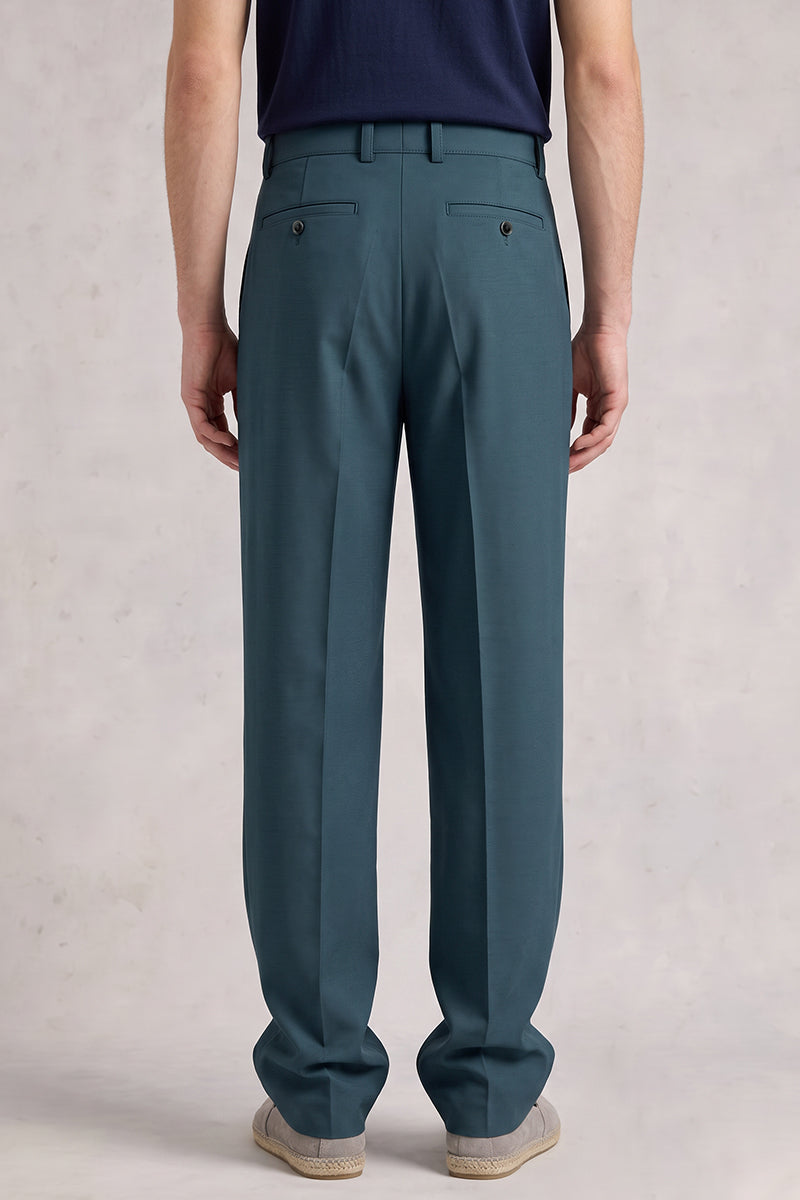 Pantalones de traje de lana merino azules