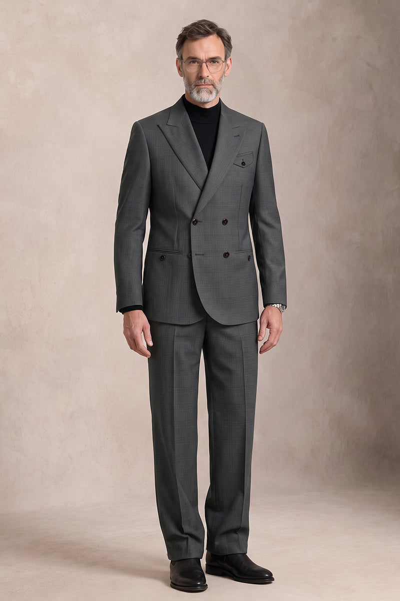 Gray 100%  Merino Wool Suit