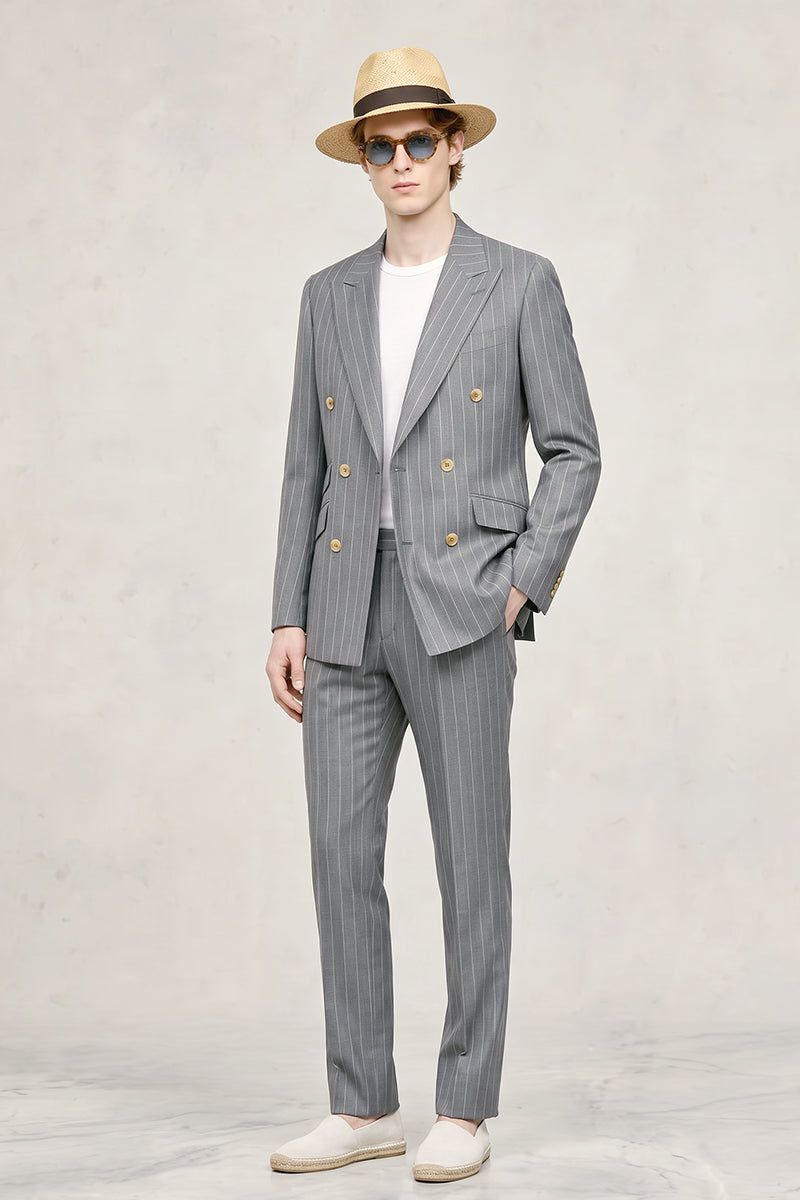 Gray 50% Merino Wool Suit