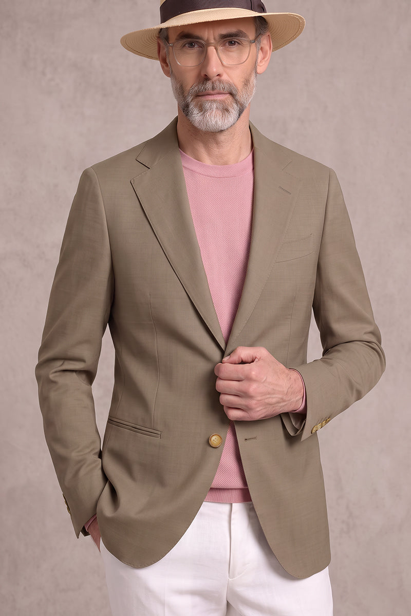 Brown 50% Tencel Wool Blazers