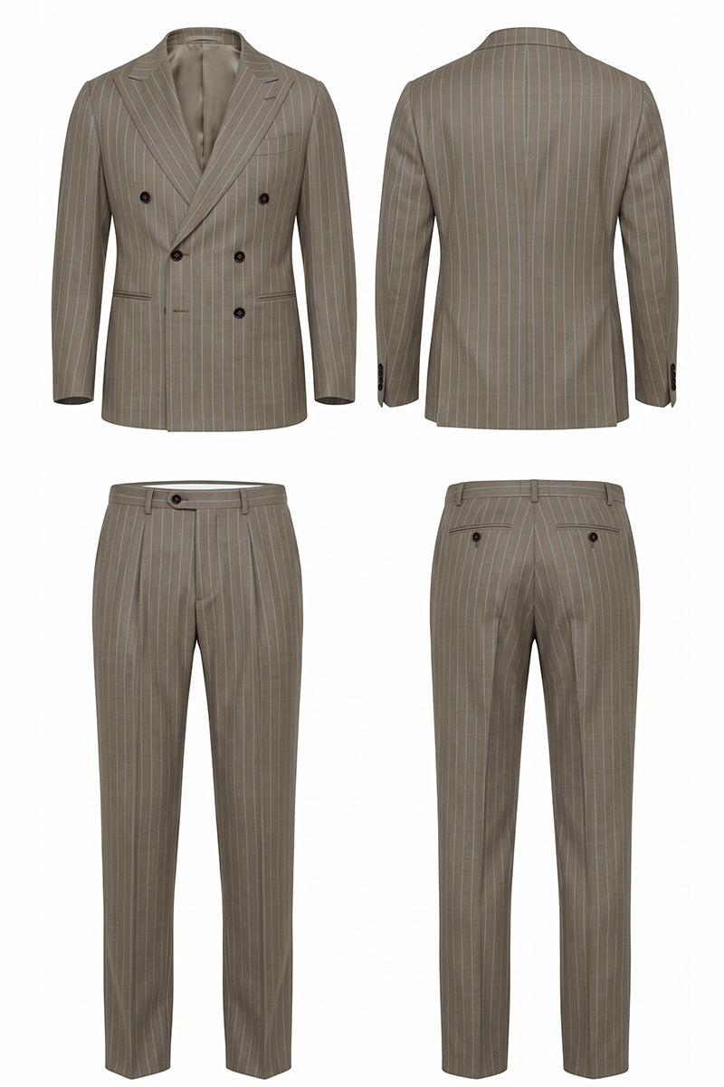 Completo marrone in lana merino