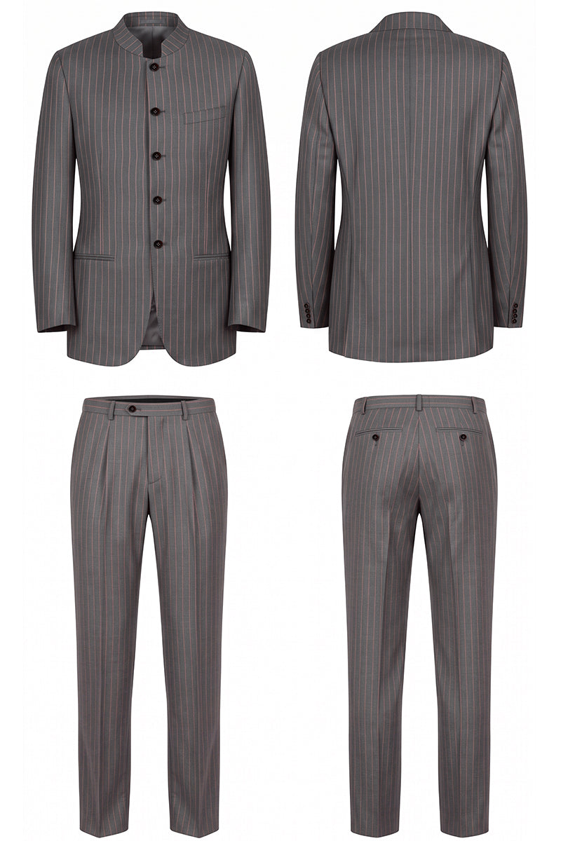 Gray 50% Merino Wool Suit