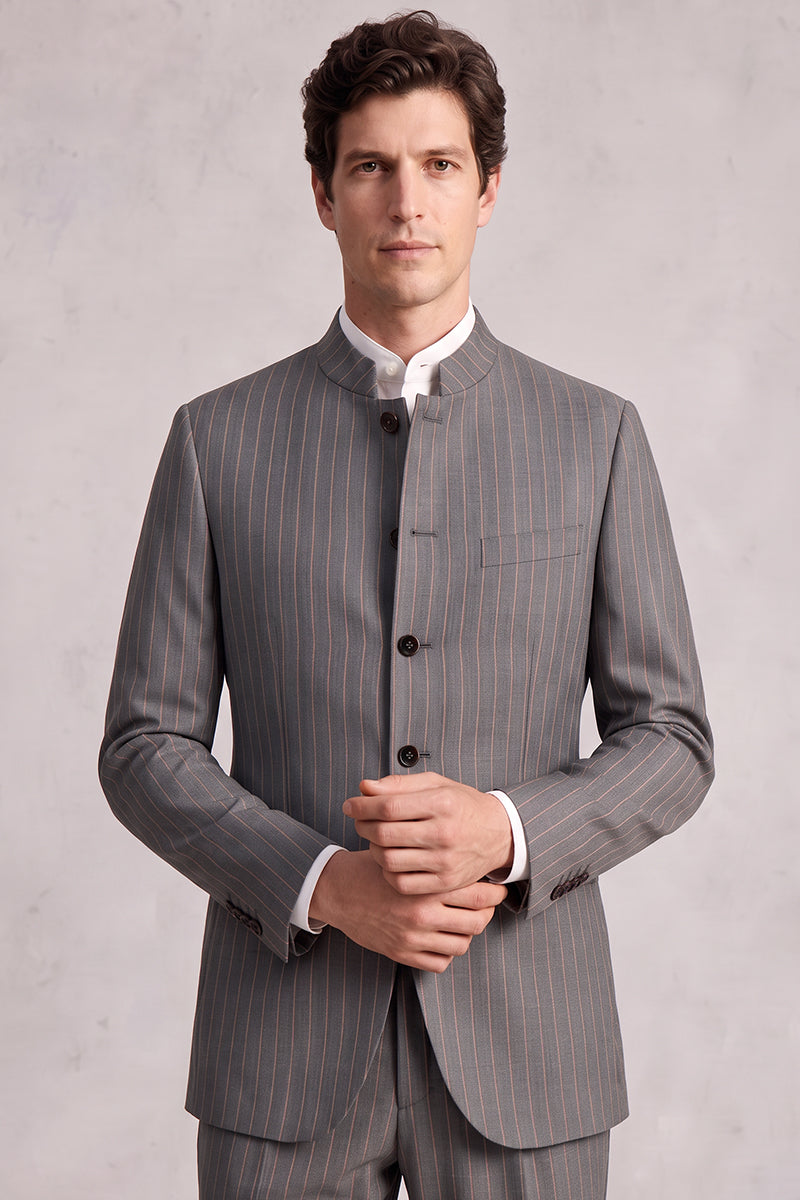 Gray 50% Merino Wool Suit