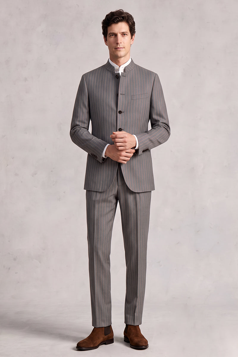 Gray 50% Merino Wool Suit