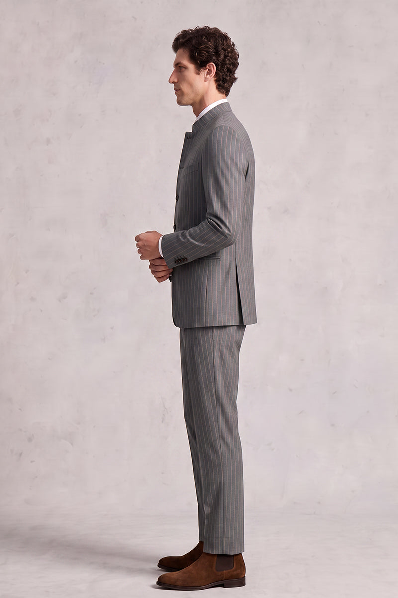 Gray 50% Merino Wool Suit