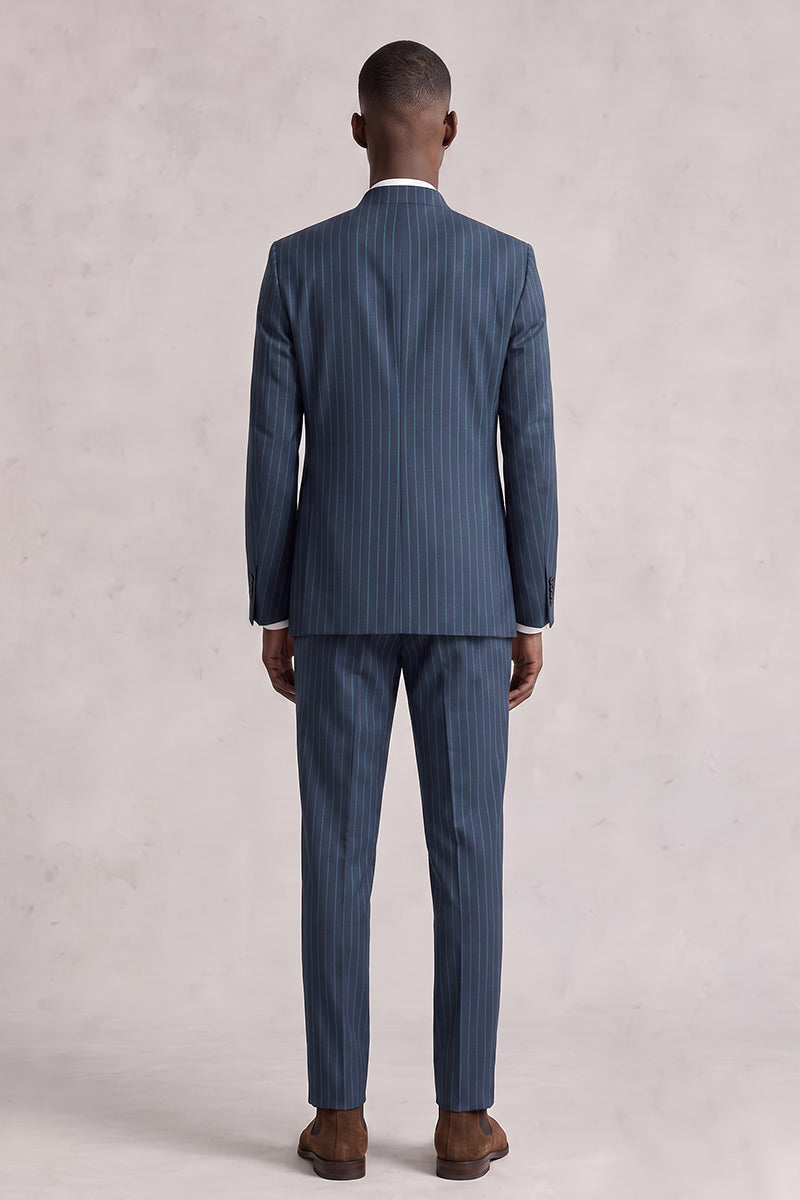 Completo blu in lana merino