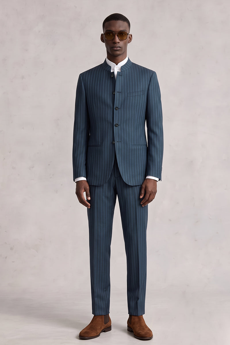 Blue 50% Merino Wool Suit