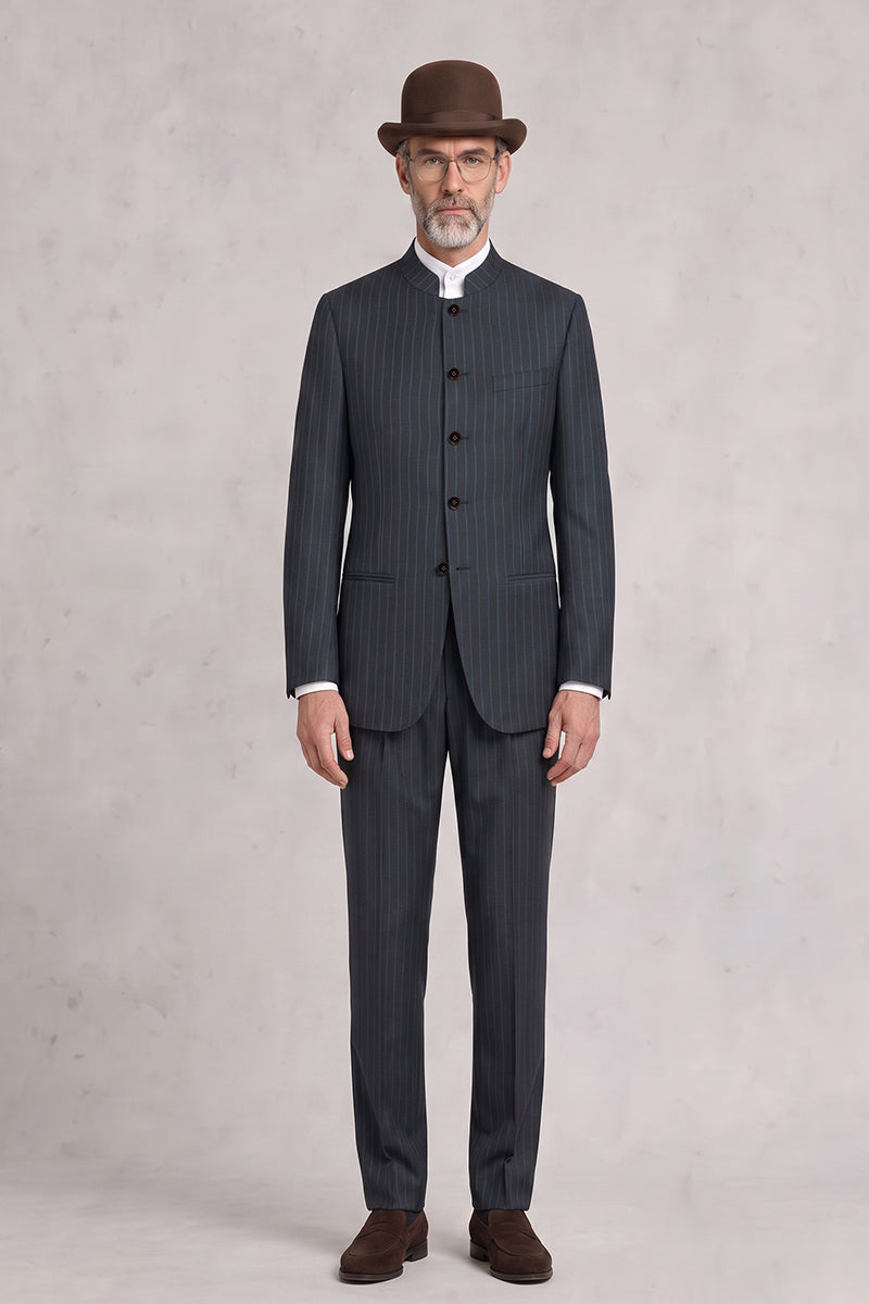 Blue 50% Merino Wool Suit