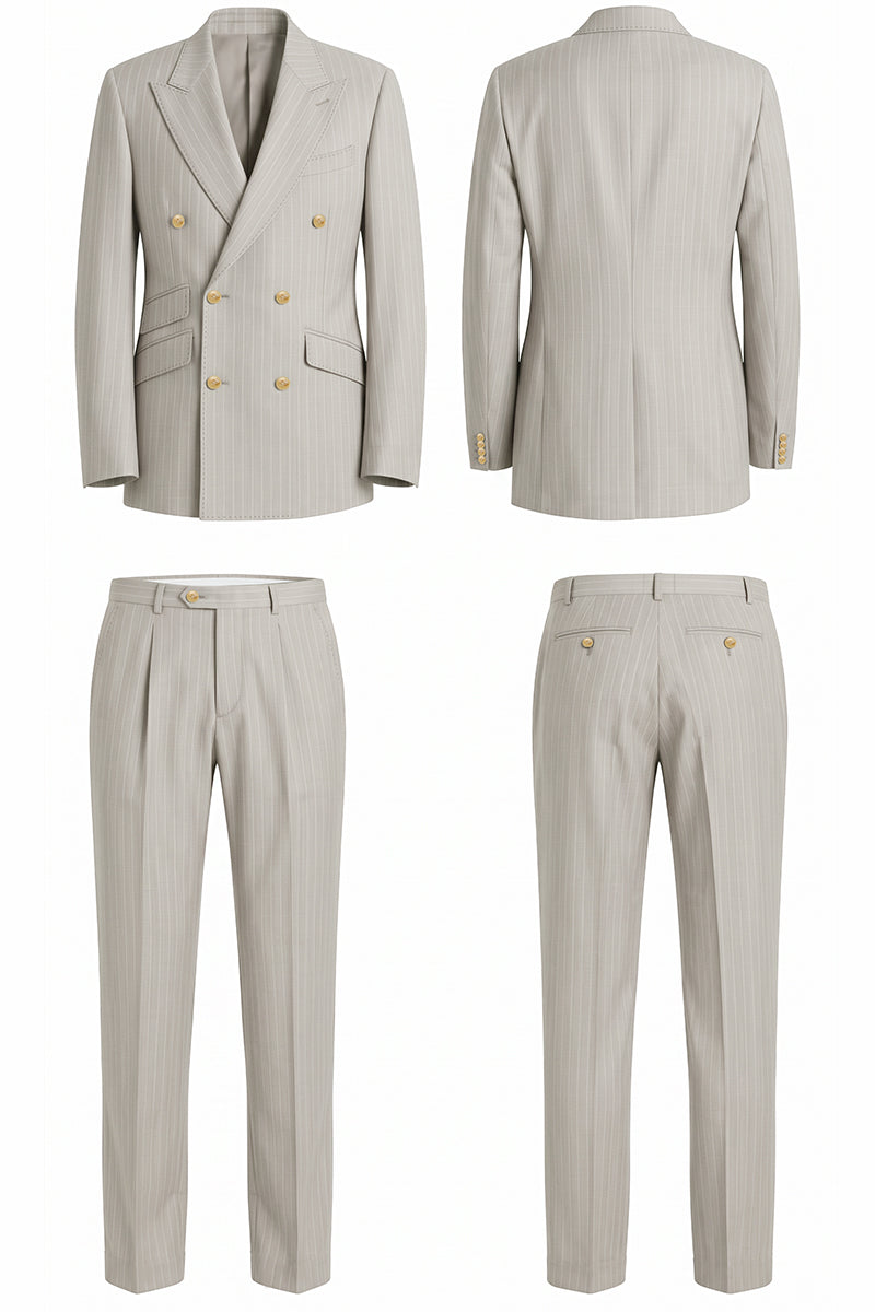 Beige 50% Merino Wool Suit