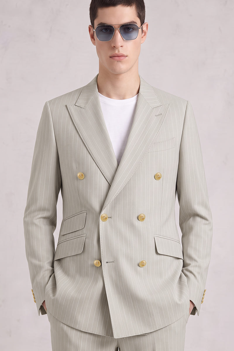Beige 50% Merino Wool Suit