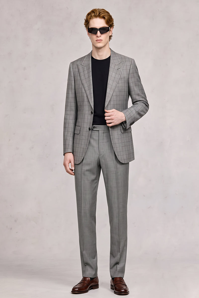 Gray 50% Merino Wool Suit
