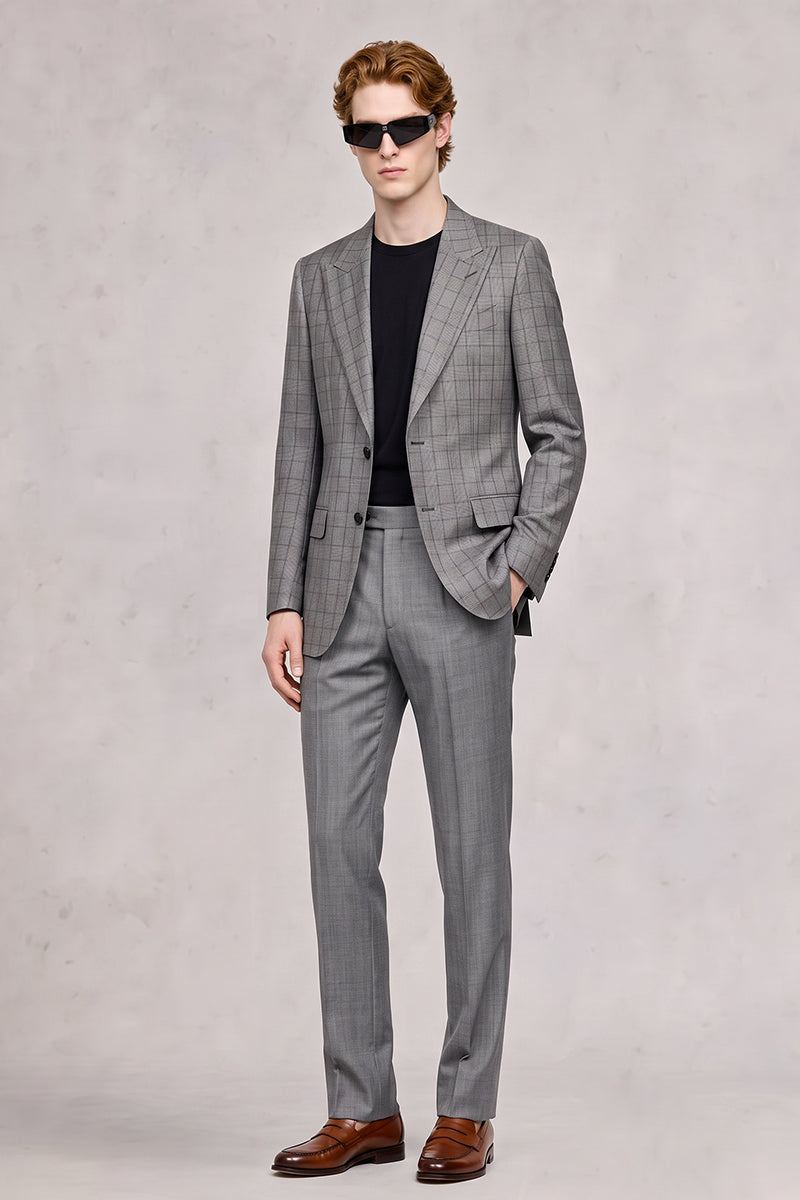 Gray 50% Merino Wool Suit
