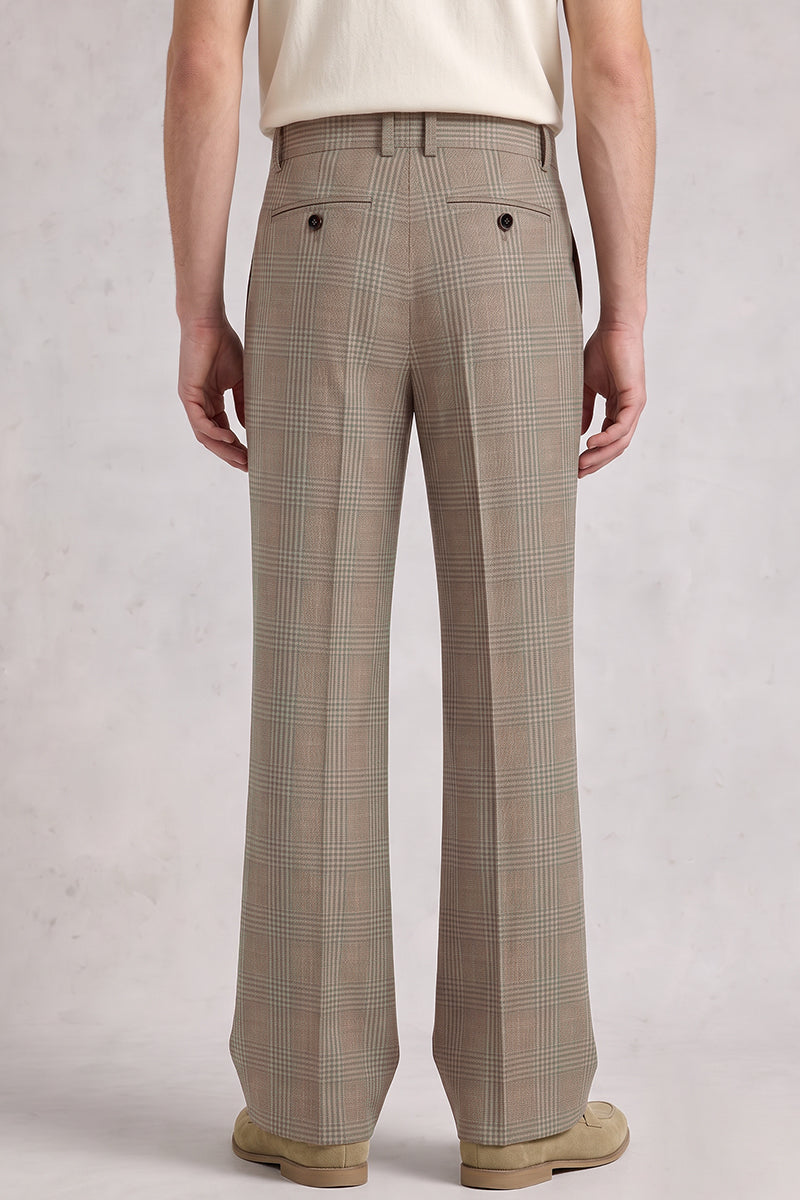 Brown 50% Merino Wool Suit Trousers