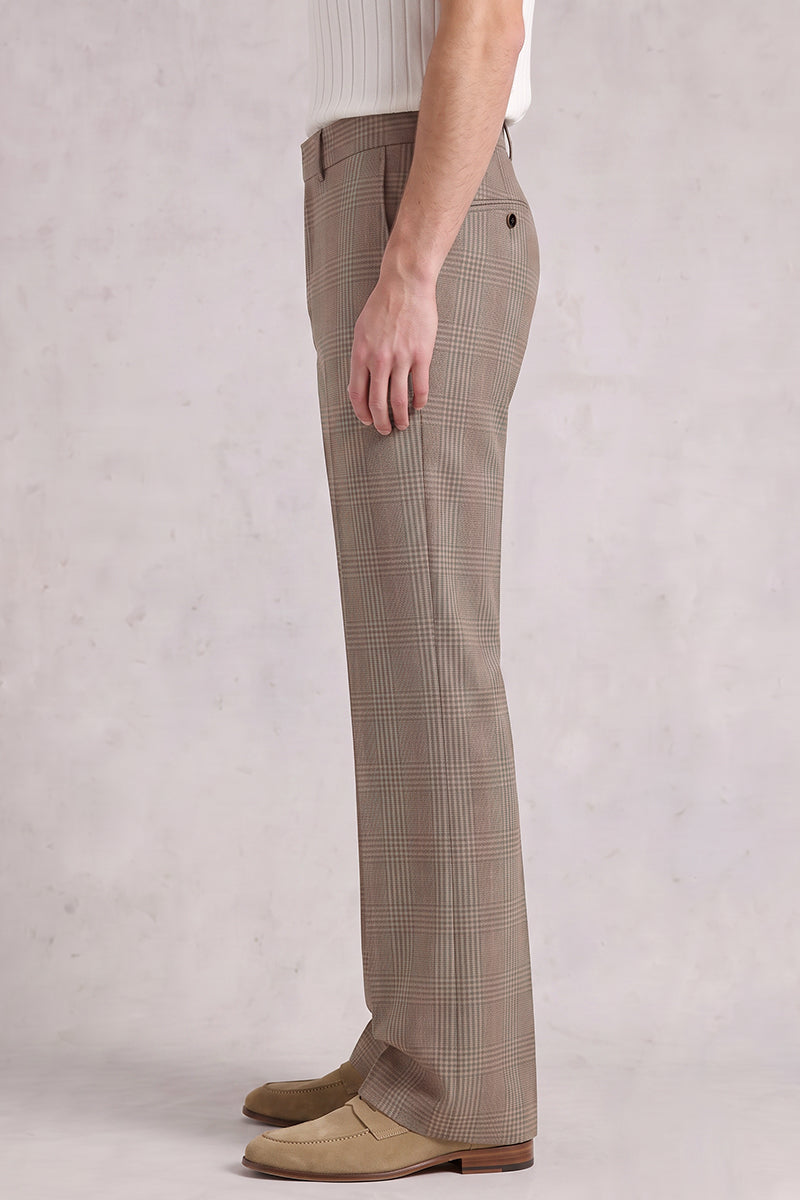Brown 50% Merino Wool Suit Trousers