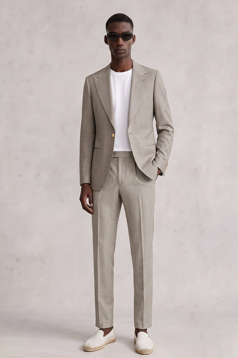 Gray 50% Merino Wool Suit