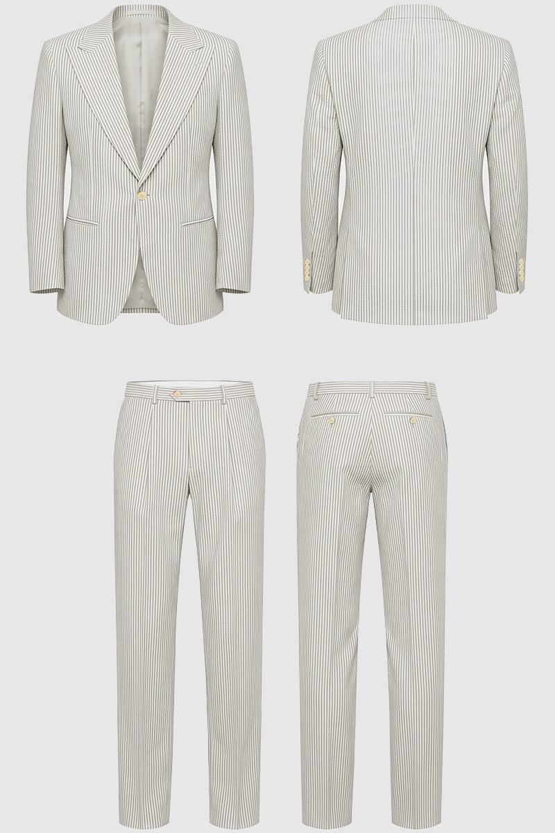 Gray 50% Merino Wool Suit