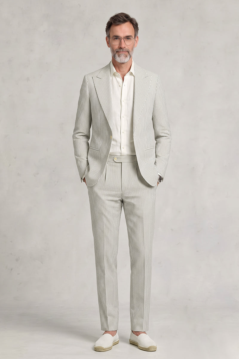 Gray 50% Merino Wool Suit