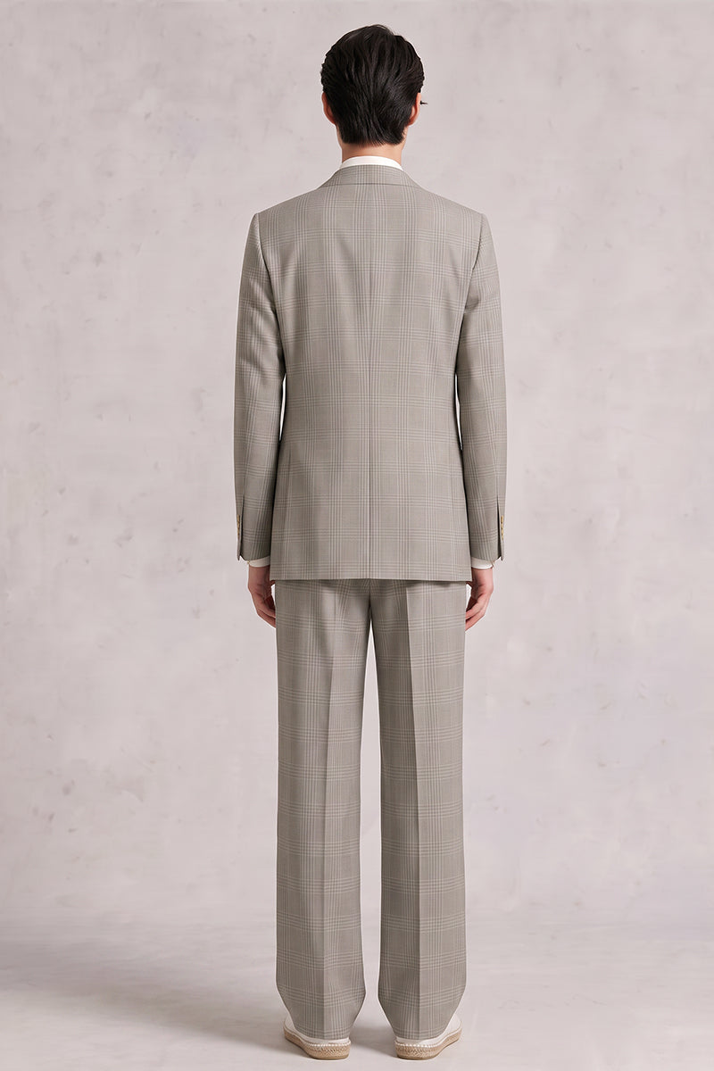 Costume en laine mérinos gris