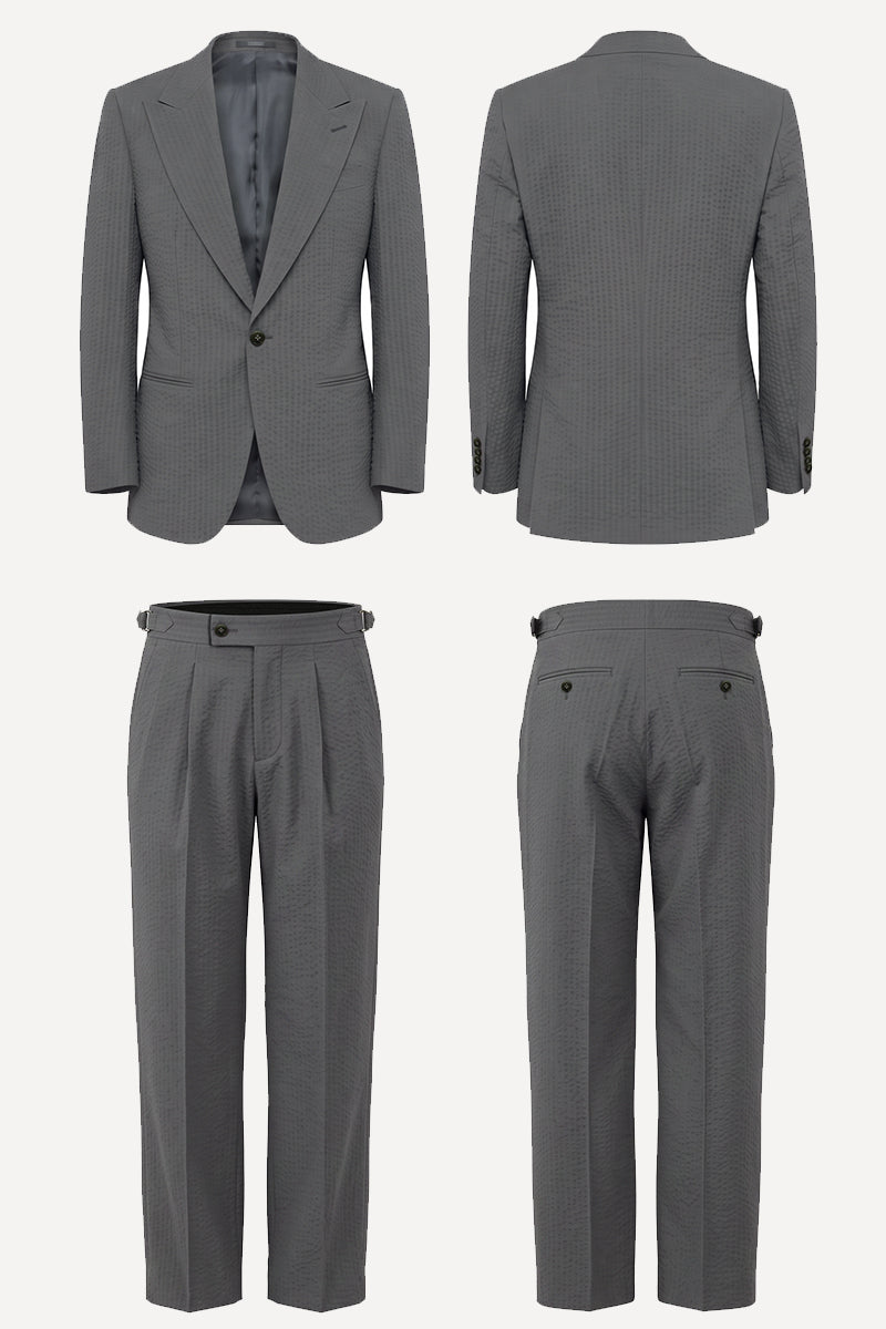 Gray 50% Merino Wool Suit