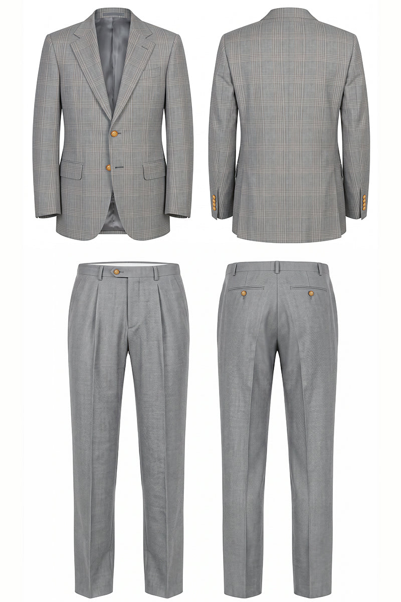 Gray 50% Merino Wool Suit