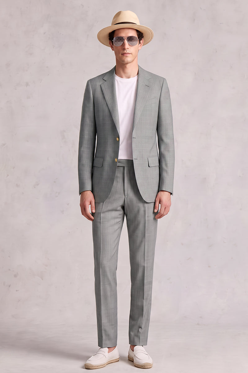 Gray 50% Merino Wool Suit