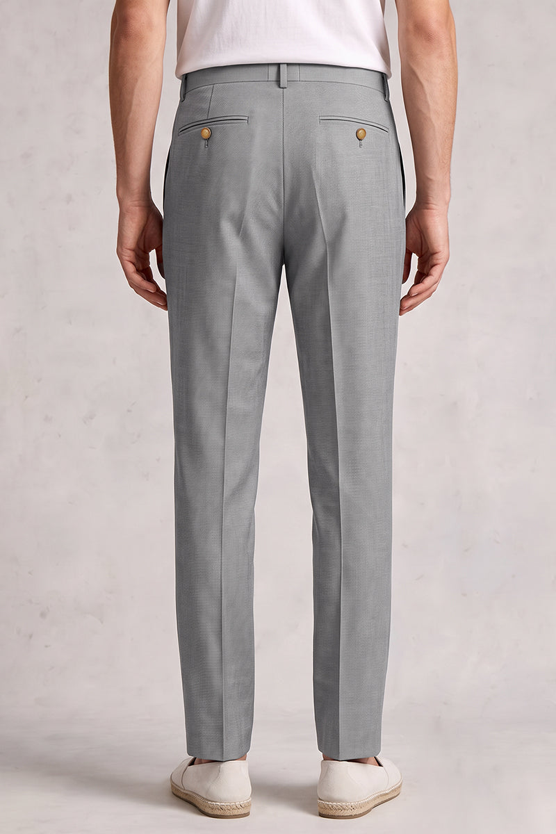 Pantalones de traje de lana merino gris