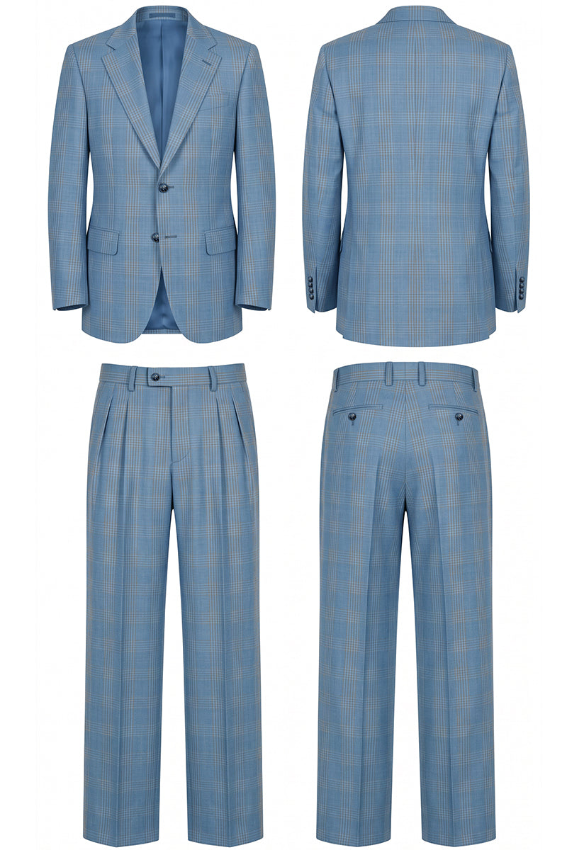 Completo blu in lana merino