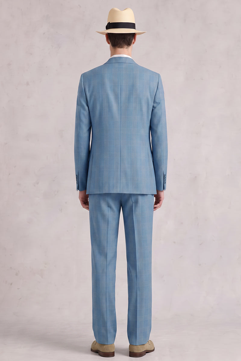 Completo blu in lana merino
