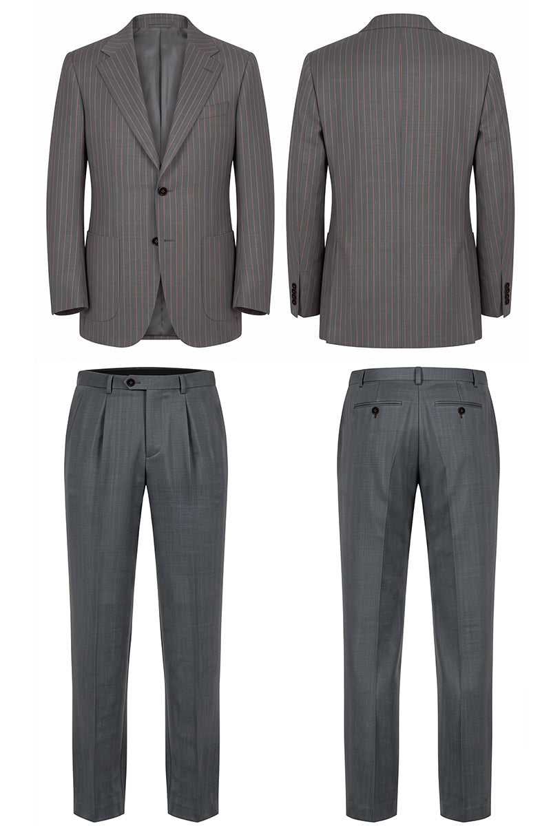 Gray 50% Merino Wool Suit