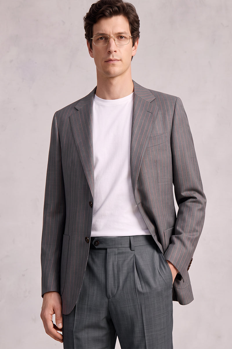 Gray 50% Merino Wool Suit